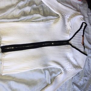 White and black long sleeve